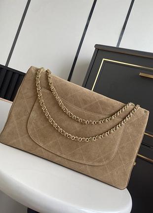 Сумка замшева maxi flap bag 10