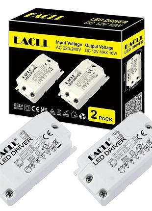 2 шт. трансформатор для светодиодов eacll led driver dc/12v 850mah драйвер для led ламп 10 вт