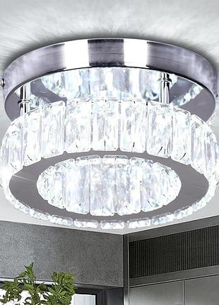 Потолочная хрустальная люстра 20 см cxgleaming круглый led светильник на потолок
