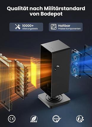 Компактний вентилятор 44 см 2000 вт bodepot тепловентилятор із регульованими режимами нагрівання 2