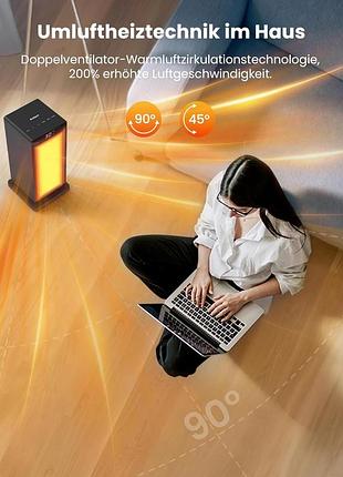 Компактний вентилятор 44 см 2000 вт bodepot тепловентилятор із регульованими режимами нагрівання 3