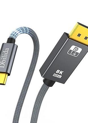 Usb c-displayport кабель 2 м dbilida usb-c displayport kabel 1.4 кабель для монитора