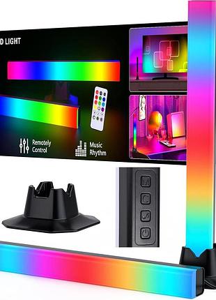 2 шт. світлодіодна rgb-панель 30 см rgbic led light bar colorful-music desktop mood light підсвітка для ігрової кімнати
