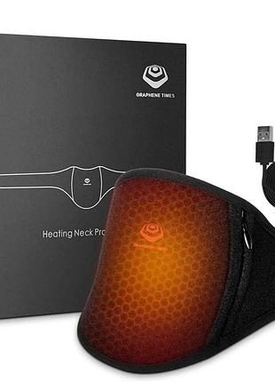 Грелка для шеи graphene times heating neck protector hje-056b нагреваемая повязка на шею, 3 уровня нагрева
