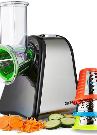 Електрична тертка 4 в1 geepas electric salad maker gsm63022uk кухонний комбайн-овочерізка 200 вт