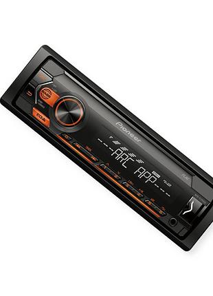 Магнітола pioneer mvh-s120 uba fm, usb, aux, mp3, android, знімна пан, бурштинова підсвітка