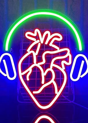 Неоновая вывеска led neon wall sign like sun декоративная светодиодная вывеска в форме сердца, 33 × 31,5 см
