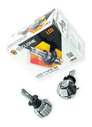 Автолампа led h3 12v type 32 15w 6000k 4800l радиатор cyclone
