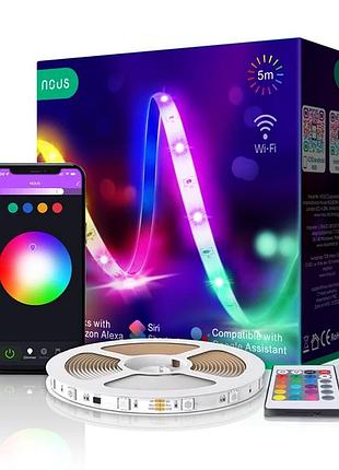 Светодиодная лента 5 м 18 вт 220-240 в nous smart f1 умная светодиодная лента