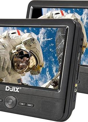 Портативный dvd плеер d-jix pvs 706-50sm portable dvd player плеер с двумя экранами для автомобиля и путешествий