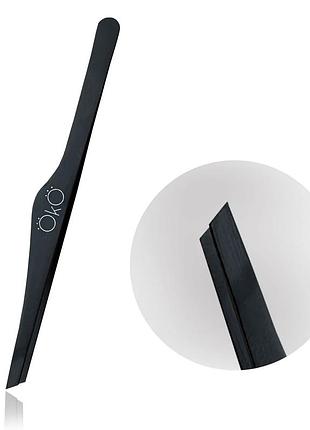 Пінцет для брів oko magnetic професійний скошений чорний