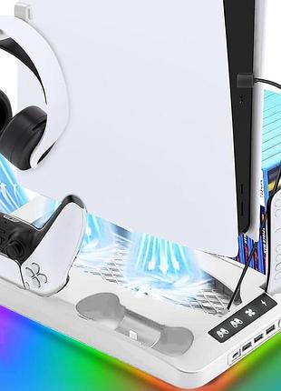 Охолоджувальна підставка для ps5 multi-function cooling and charging station підставка з заряджанням контролерів для консолі ps5