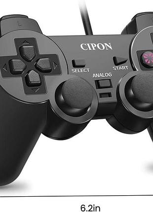 Проводной контроллер для консоли ps-2 1.8 м cipon wired p2 controller геймпадс двойной вибрацией для playstation 2 4