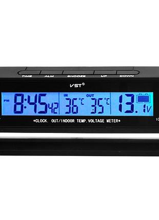Авточасы vst-7010v вольтметр, 2 термометра