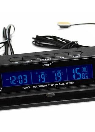 Авточасы vst-7010v вольтметр, 2 термометра 2