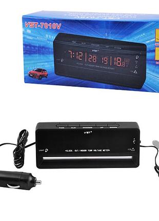Авточасы vst-7010v вольтметр, 2 термометра 3