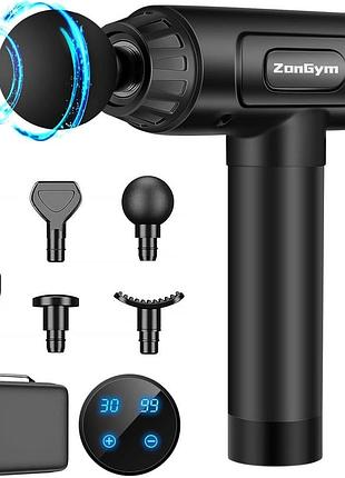 Массажный пистолет massage gun kzd02 ручной массажер-пистолет для мышц, 30 уровней