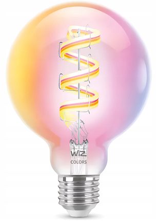 Умная led лампа с wi-fi/bluetooth wiz e27 g95 rgb filament 6.3w декоратывная цветная led лампа