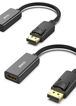2 шт. displayport-hdmi адаптер benfei displayport to hdmi adapter видео адаптер dp hdmi