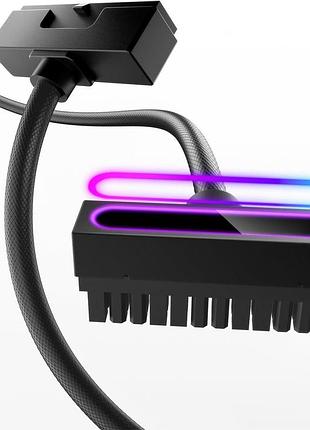 Удлинительный кабель для блока питания asiahorse psu extension cable hydrus-24pin кабель для игрового пк с argb подсветкой