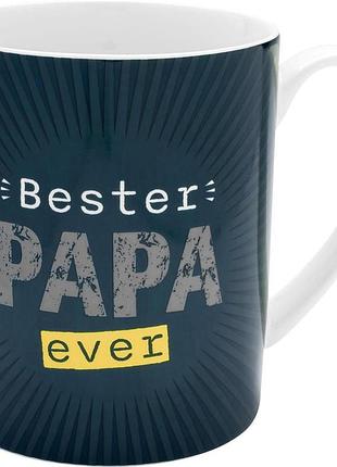 Кружка xl 600мл с ярким мотивом и надписью "best dad ever" долговечная керамическая кружка