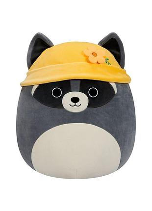 Уцінка! м'яка іграшка єнот роккі в панамці squishmallows sqer00820-uc, 13 см