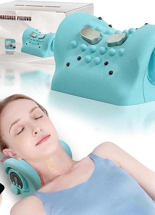 Масажер для шиї neck massager pillow електричний масажер для шиї з підігрівом і вібрацією