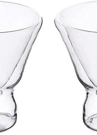 2 шт. коктейльные бокалы 230 мл masterpro double wall borosilicate glass набор термоизолированных стаканов