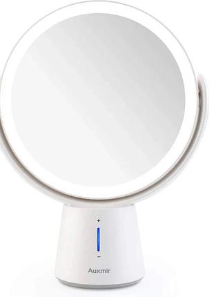 Настільне дзеркало з підсвіткою 1x/10x auxmir led makeup mirror bm-1901 косметичне двостороннє дзеркало