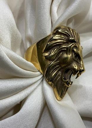 🦁 👑 ✨ массивная кольцо-перстень «грозный лев» regal rose (британский бренд) 18-18.5 размер ✨ 👑 🦁