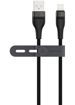 Usb кабель senteo sm-05 onyx data cable usb-a до lightning 2.4a 1m чорний