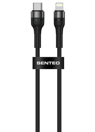 Usb кабель senteo st-01 montes series 20w type-c до apple lightning 1000mm чорний