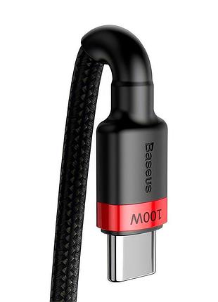 Usb кабель baseus cafule type-c to type-c 5a 100w 2m red/black 6