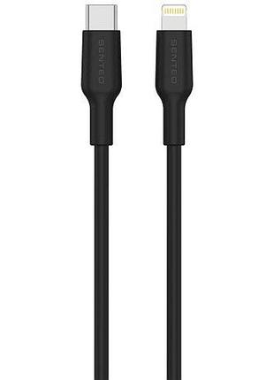 Usb кабель senteo sl-06 tpe cable type-c до lightning 30w 1000mm чорний