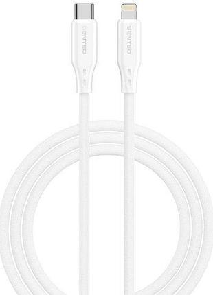 Usb кабель senteo sl-05 foamed silicone cable type-c до lightning 30w 1000mm білий