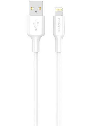 Usb кабель senteo sl-06 tpe cable usb-a до lightning 2.4a 1000mm білий