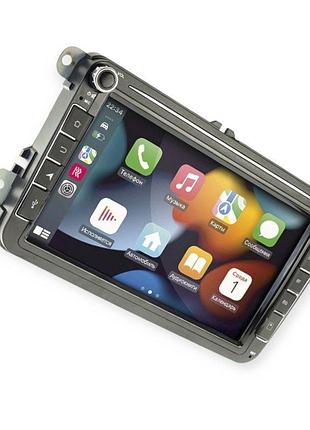 Магнитола vw(skoda) 2din android 10.0 fm, usb, microsd, mp3, avi, сенсор, 8, wi-fi, bt, gps, 2gbх32gb, carplay
