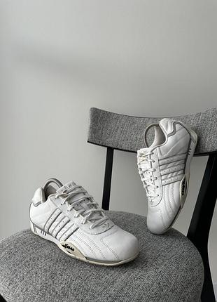 Вінтажні білі шкіряні кросівки кеди взуття adidas y2k goodyear racing