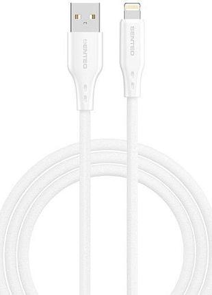 Usb кабель senteo sl-05 foamed silicone cable usb-a до lightning 1000mm білий
