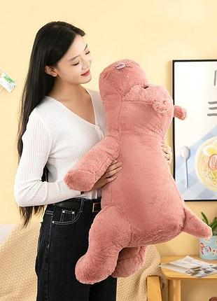 Игрушка бегемот розовый 90 см