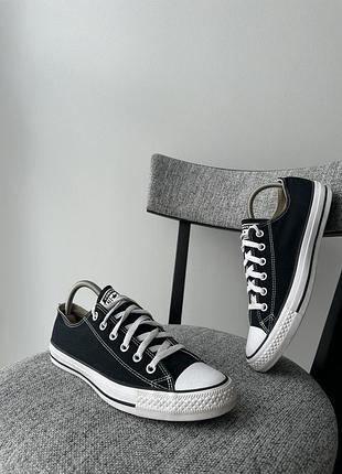 Чорно-білі класичні кеди взуття кросівки низькі converse all star