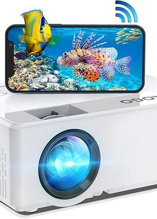 Портативний мультимедійний проєктор comaogo bluetooth led projector ios/android мініпроєктор із пультом д/у