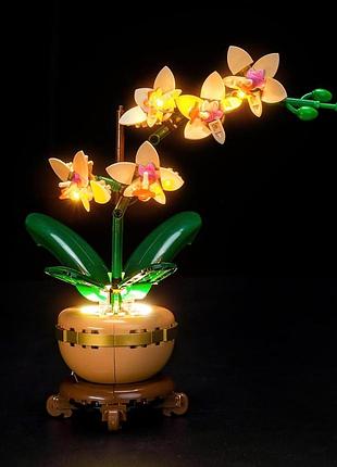 Комплект светодиодной подсветки для lego botanicals mini orchid декоративная подсветка для lego 10343 орхидея