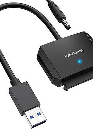Кабель для жорсткого диска wavlink-usb-a to sata iii converter wl-st345ap кабель з адаптером живлення