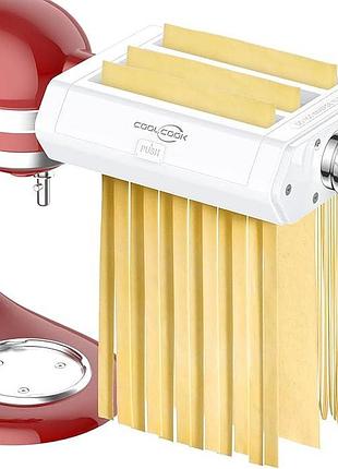 Насадка для пасты для стационарных миксеров kitchenaid 3 в 1 coolcook pasta maker attachment set 2228 резак для пастомашины
