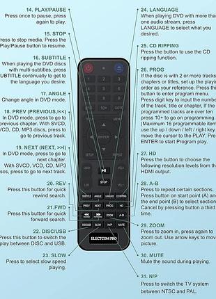 Dvd-плеер electcom pro dvd player elc-1910 компактный cd-плеер для телевизоров 2