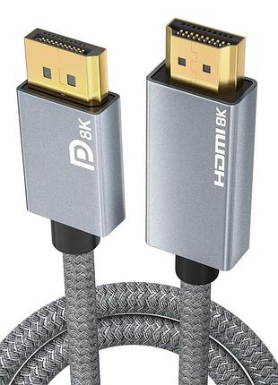 Кабель displayport-hdmi 8k 3 метри agfinest кабель-адаптер для передавання зображення і звуку