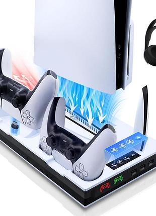 Охолоджувальна станція для ps5 slim/ps5 multifunctional cooling stand зарядна станція для консолі ps5 slim/ps5