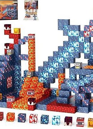 Набір магнітних блоків для дітей jauniq magnetic cube toy t026 розвивальні будівельні блоки для дітей від 3 років, 100 деталей