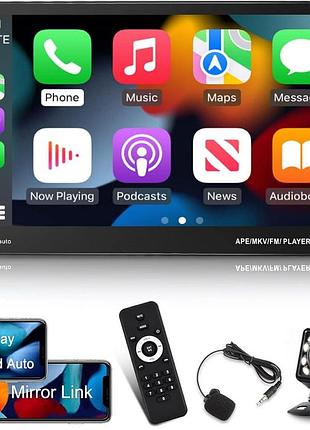 Nhopeew candauto 7703c-play дводінова автомобільна стереосистема з дротовим apple carplay та android auto
